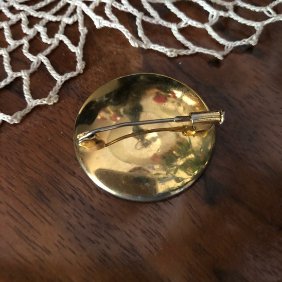 Vintage DAMASCENE Fruit Brooch Pin - Picture 3 of 4